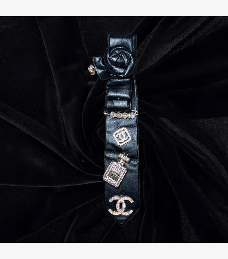 Midnight Opulence Leather Tie