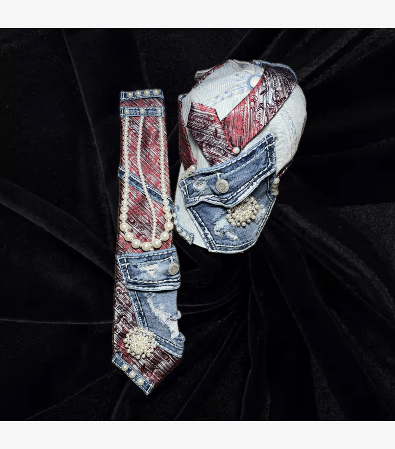 Denim Luxe Signature Set – Customized Hat & Tie