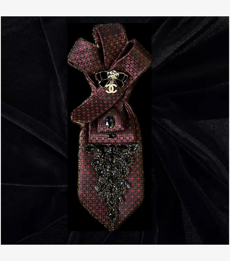 Burgundy Noir Couture Statement Tie