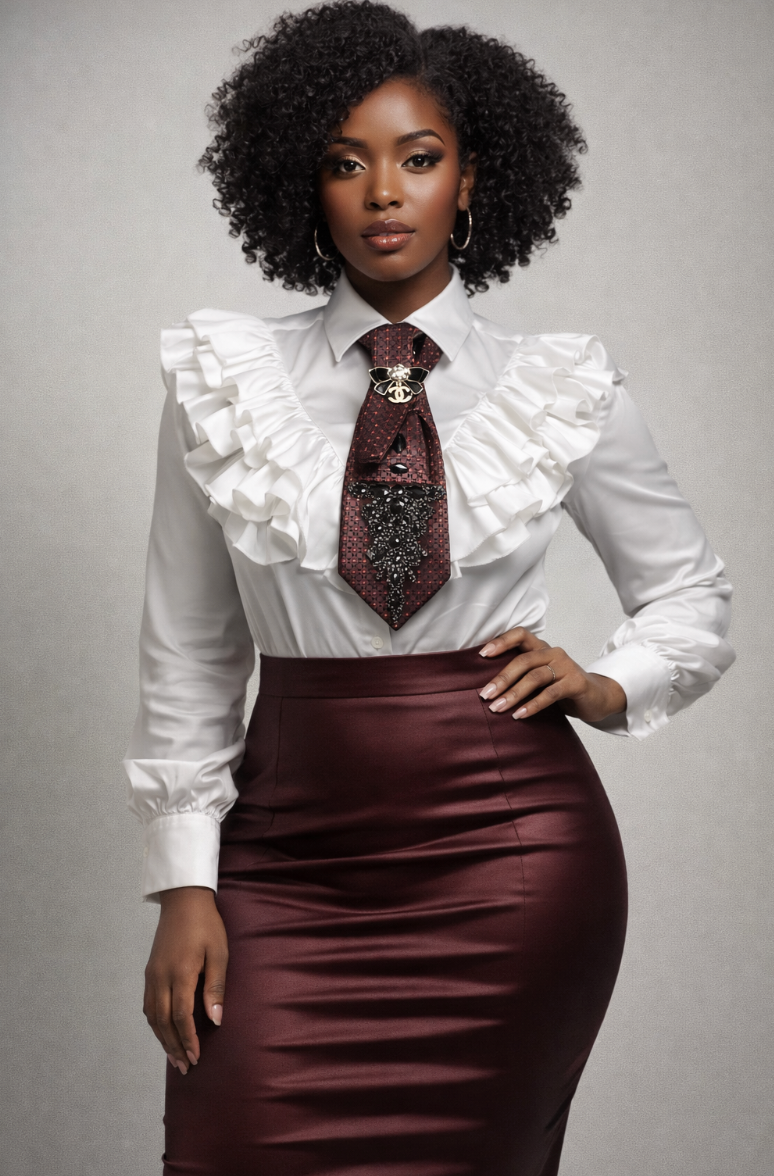 Burgundy Noir Couture Statement Tie