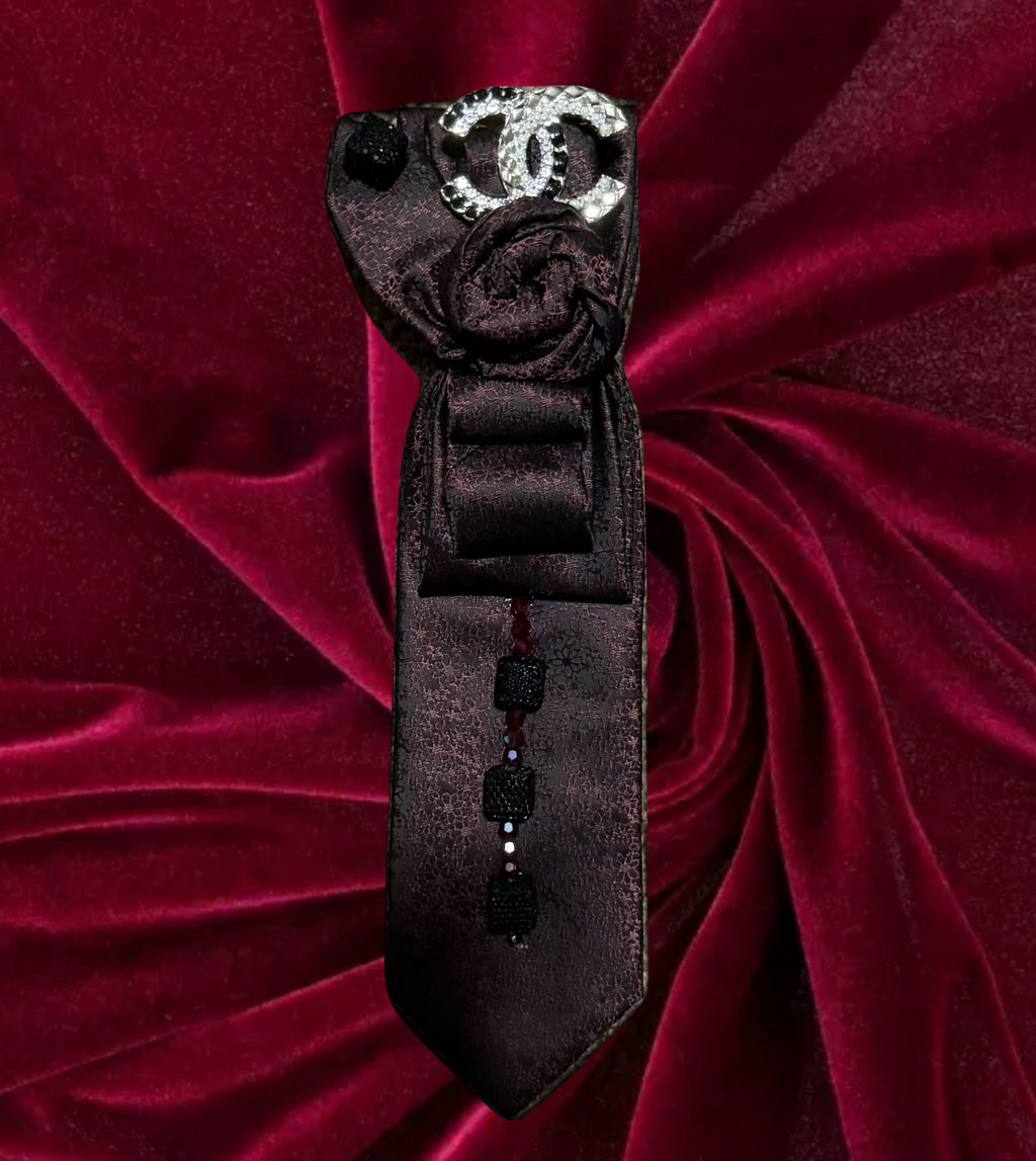 Burgundy Noir Couture Statement Tie 2