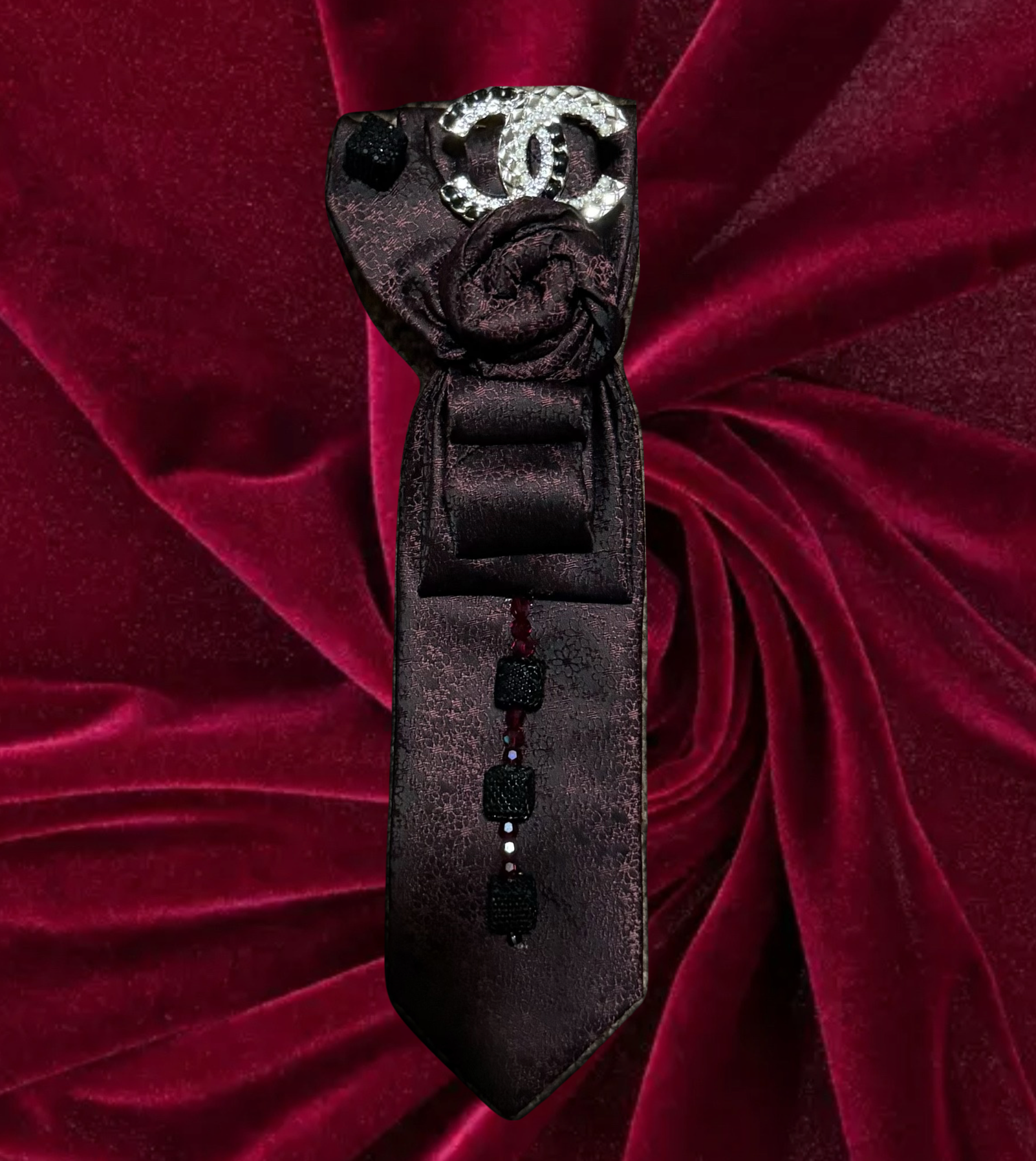 Burgundy Noir Couture Statement Tie 2