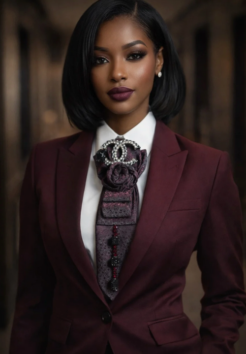 Burgundy Noir Couture Statement Tie 2