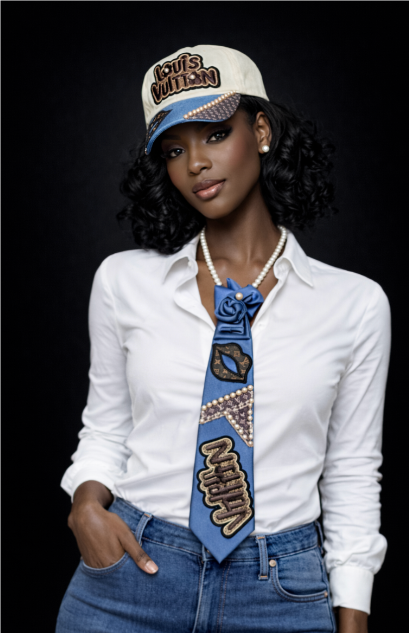 Denim Luxe Signature Set – Customized Hat & Tie