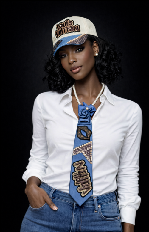 Denim Luxe Signature Set – Customized Hat & Tie